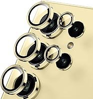 Vista 90 de WSKEN for Samsung Galaxy S24 Ultra Camera Lens Protector, Ultra Thin Scratch Resistant 9H Tempered Glass with Aluminum Metal Circle Camera Screen