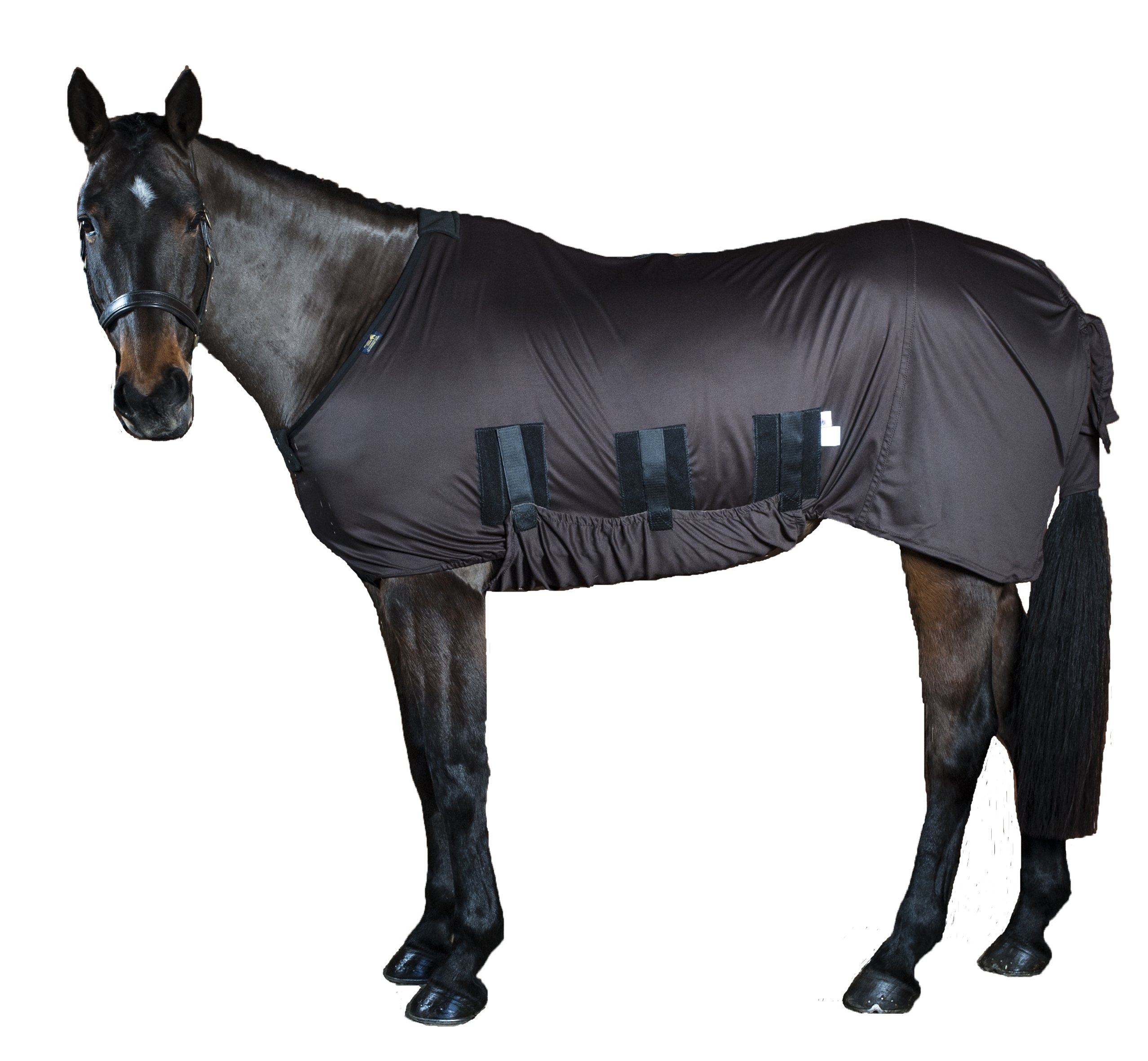 Snuggy Hoods Sweet Itch Rug with Belly Cover - Insect & UV Summer Protection (Brown, 5'9") — image 1