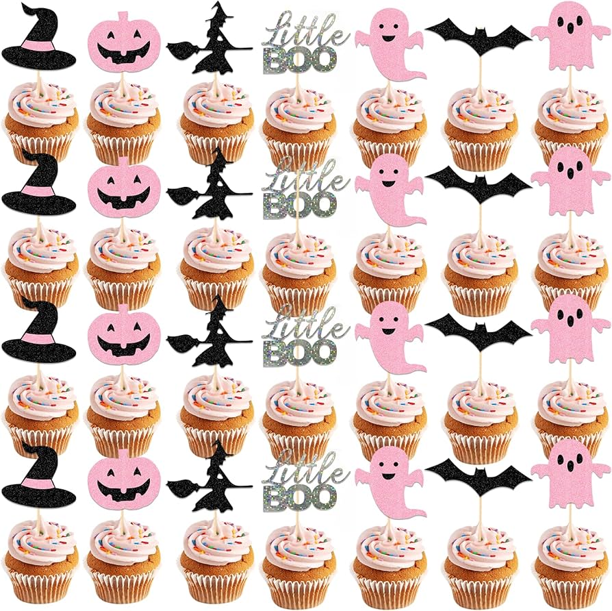 Lot De 24 Décorations De Cupcakes D'Halloween à Paillettes En Toile D'araignée Et Chauve-souris Pour Halloween, Fête Prénatale, Fête D' Anniversaire, Décoration De Gâteaux