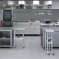 Vista 90 de Mesa de trabajo de acero inoxidable, mesa de metal