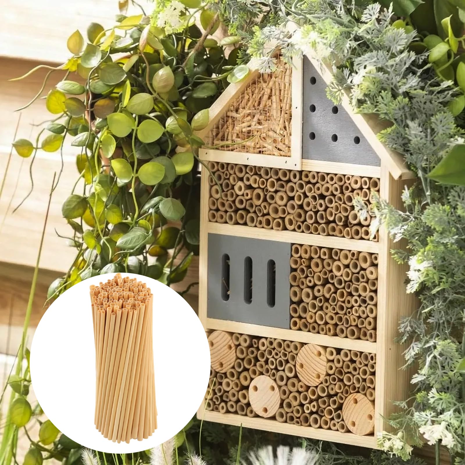 500 Pièces Tubes en Bambou, Tubes de Nidification en Carton, 14.5cm, Manchons de Nidification, Matériau de Remplissage pour Hôtel à Insectes, Maison à Insectes, Abeilles Sauvages