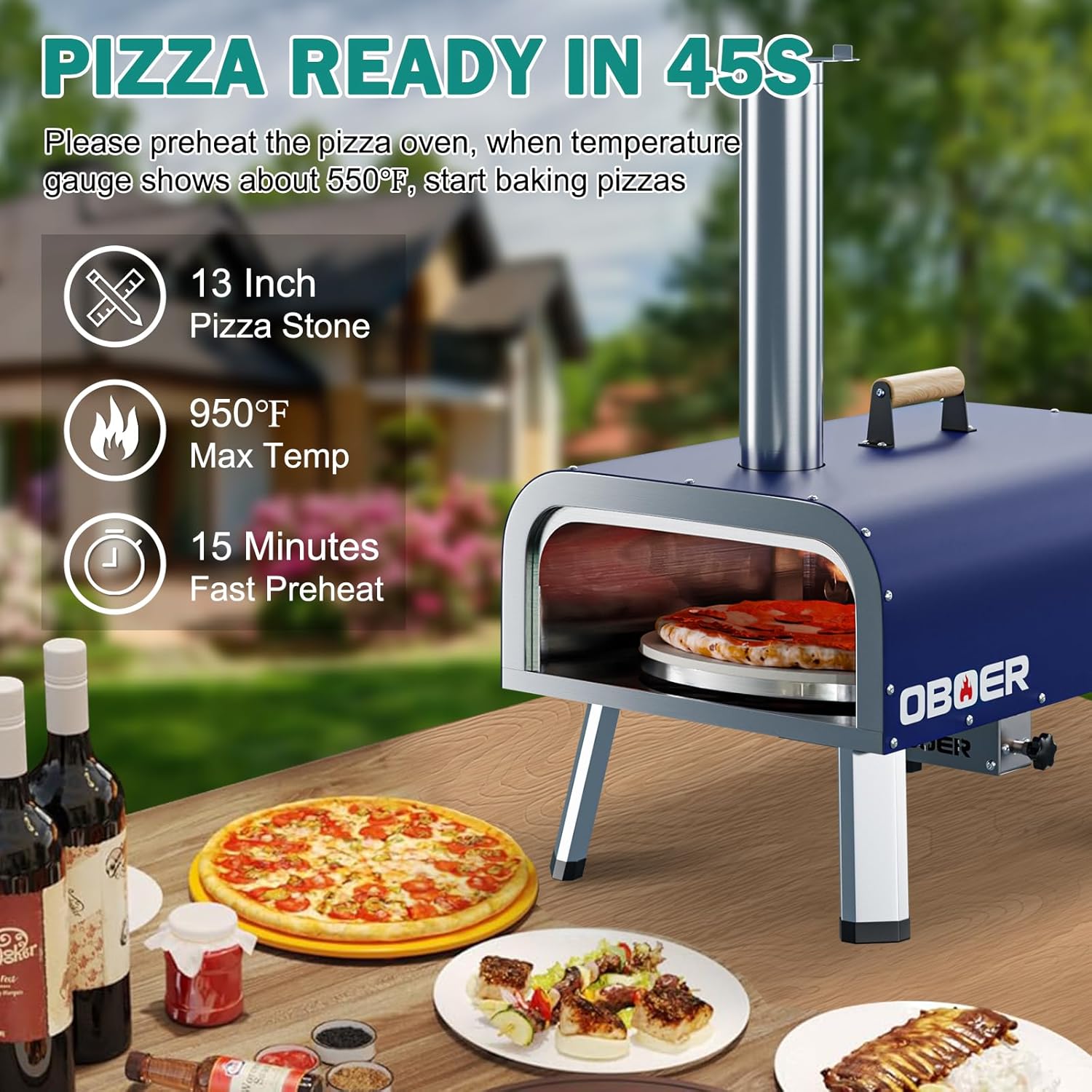 Geek Chef Outdoor Gas Pizza Oven with 13 inch Pizza Stone Geek Chef Outdoor Gas Pizza Oven with 13 inch Pizza Stone