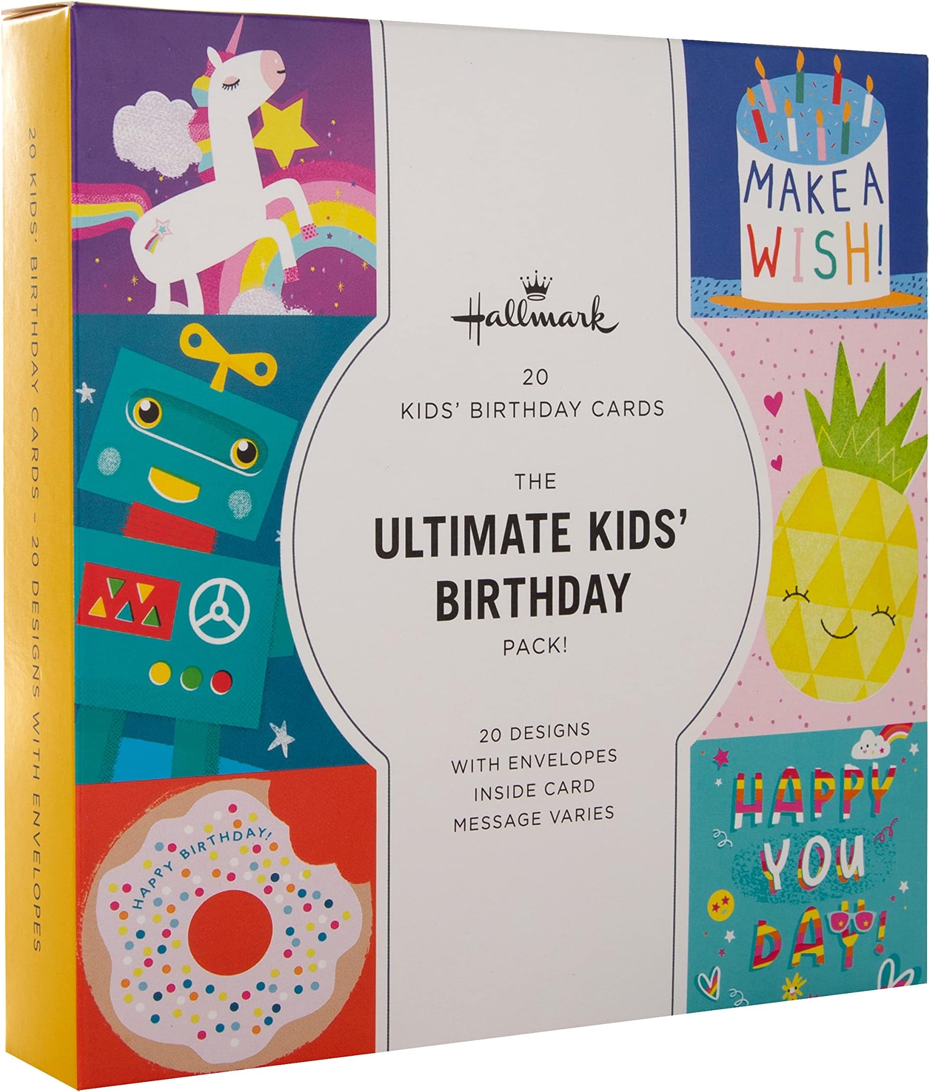 Kids Birthday Cards - Multipack of 20 in 20 Fun Designs