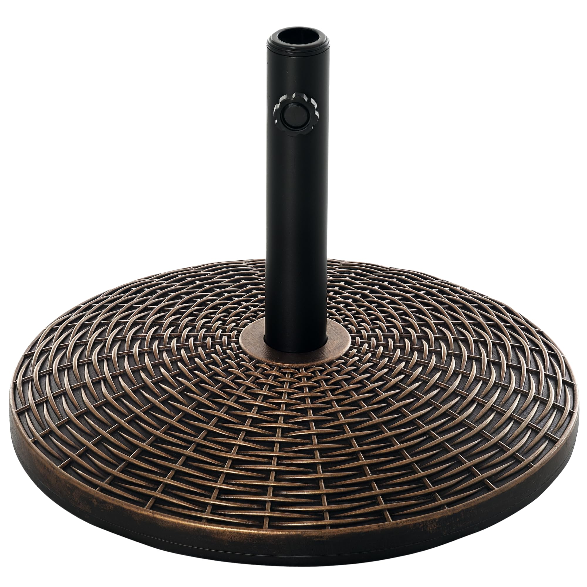 Outsunny Bronze Parasol Base Concrete Rattan Style Pattern Antique 25Kg