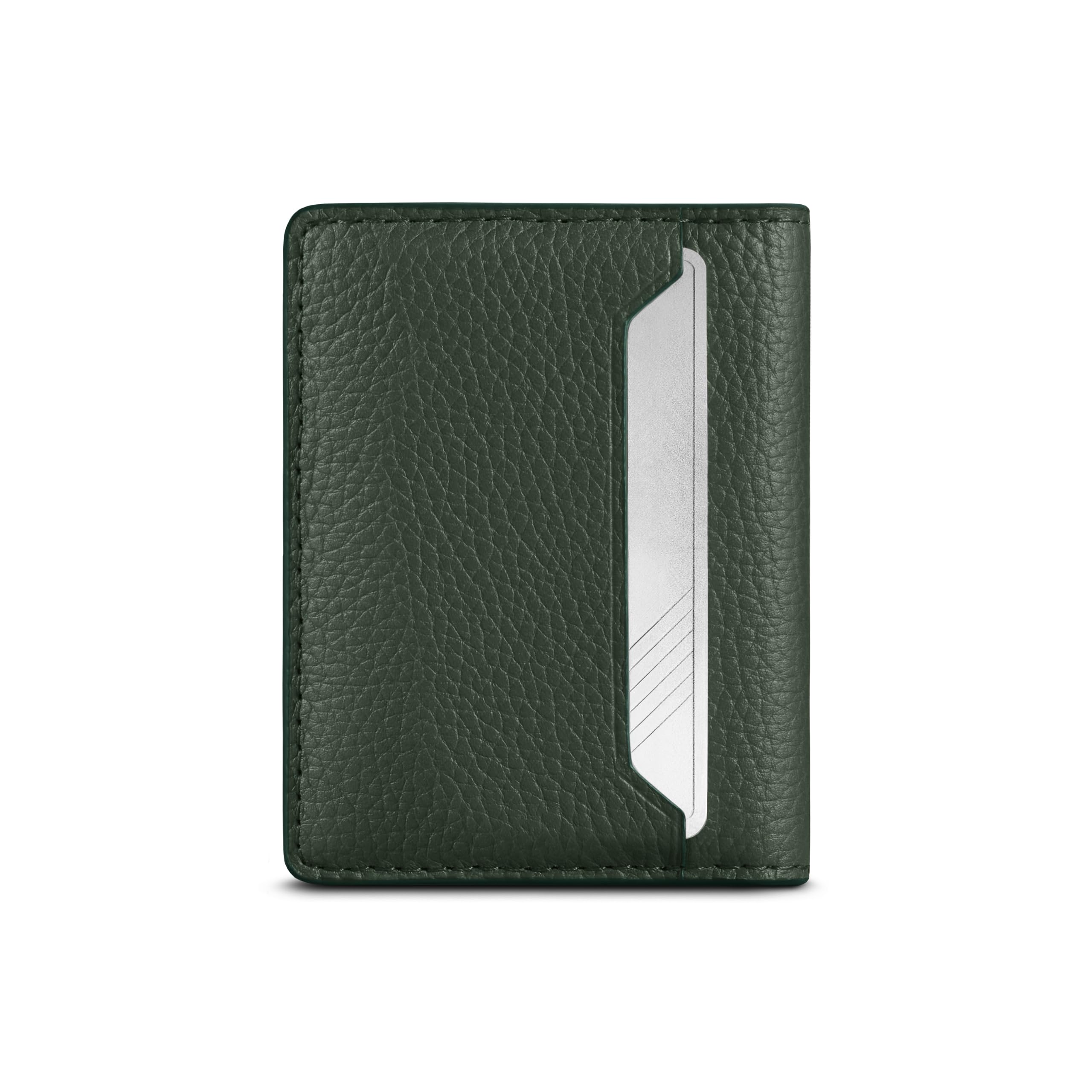 Woolnut Cartera de cuero, verde, medium, Minimalista