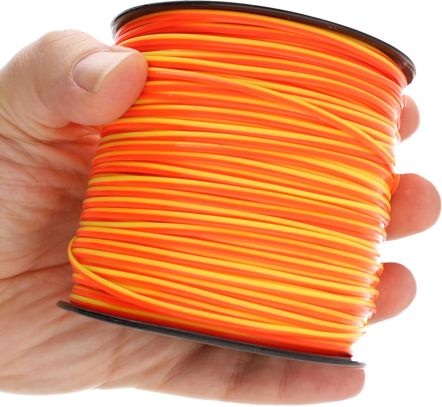 Rexlace Flat Plastic Lacing – Latex-Free Boondoggle Braiding Lanyard, Neon Yellow / Neon Orange, 0.092" Wide, 0.035” Thick, 100 Yards (91 Meters)