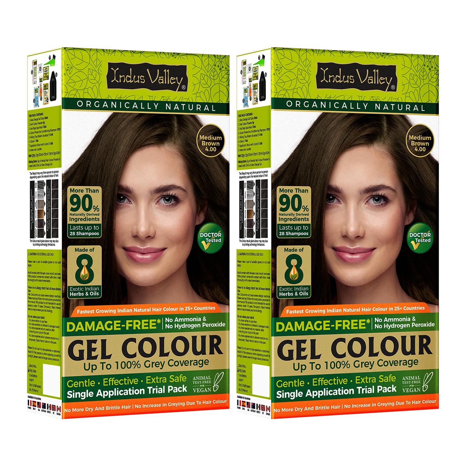 INDUS VALLEY Damage Free Natural Gel Hair Colour for Women | Ammonia & PPD Free Organic Hair Colour with 100% Grey Coverage, Long Lasting Hair Color Trial Pack | Medium Brown (Pack of 2)-picture-10