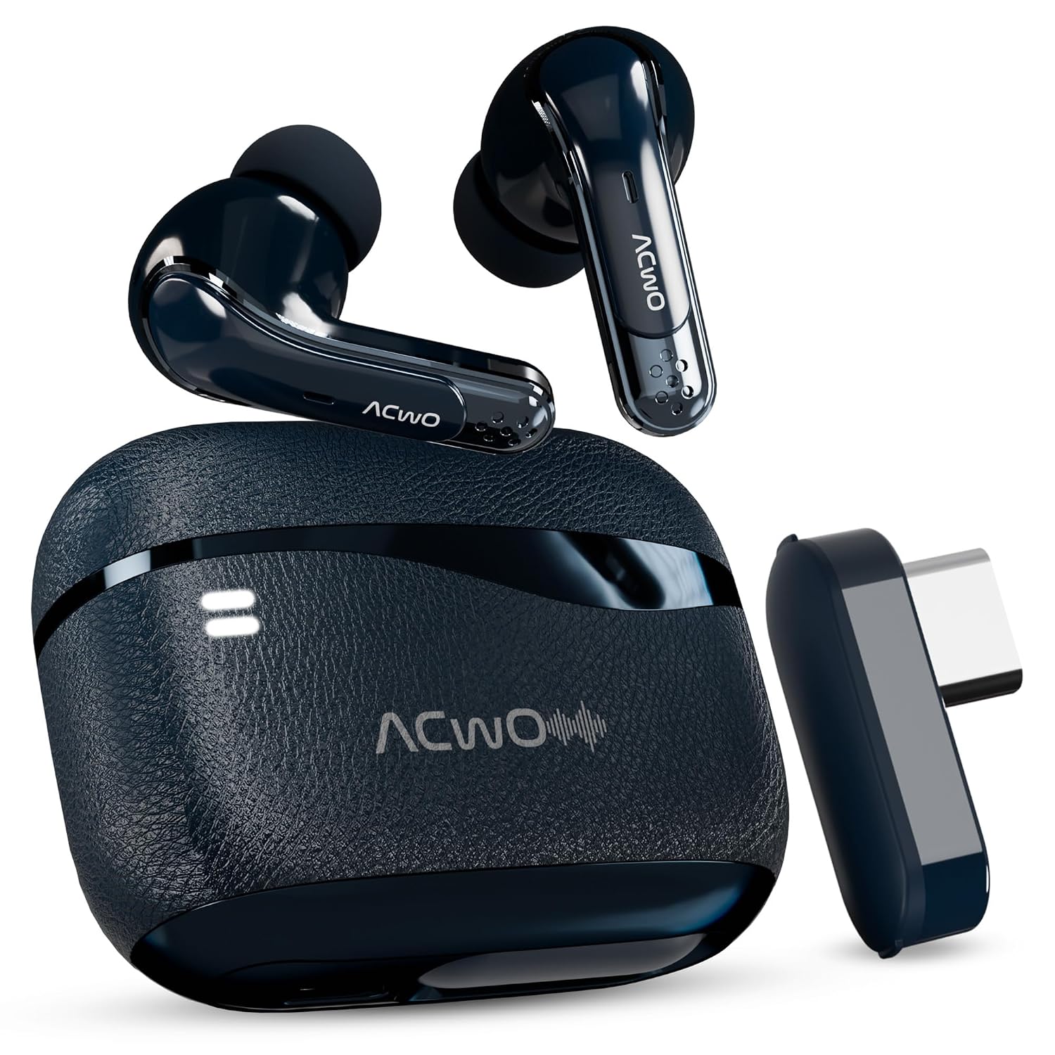 ACwO DwOTS X Gaming in Ear Earbuds – ANC, Near Zero Latency 2.4GHz with C Type Dongle, 50 Hrs Playtime, Quad Mic ENC, IPX5, HYPERBOOST Fast Charge, Bluetooth 5.4, 32DB ANC(French Blue)
