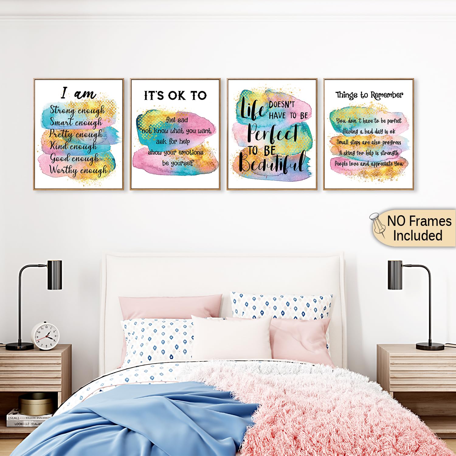 Inspiradoras afirmaciones positivas para decoración de pared, fomentando la superación personal, citas motivacionales, impresiones artísticas para pared, regalos estimulantes para mujeres