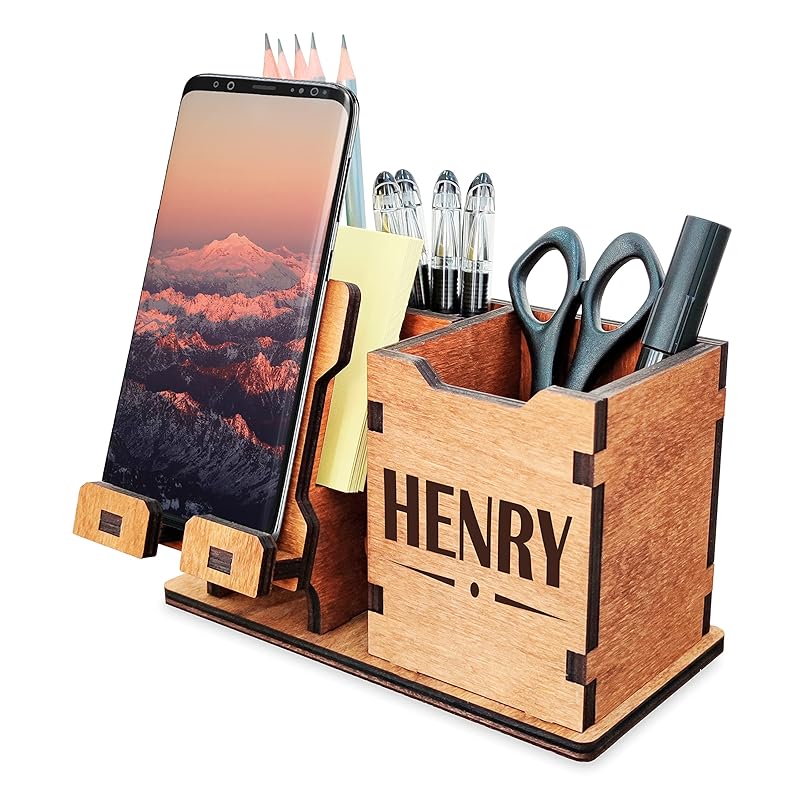 Personalized Wooden Desk Organizer