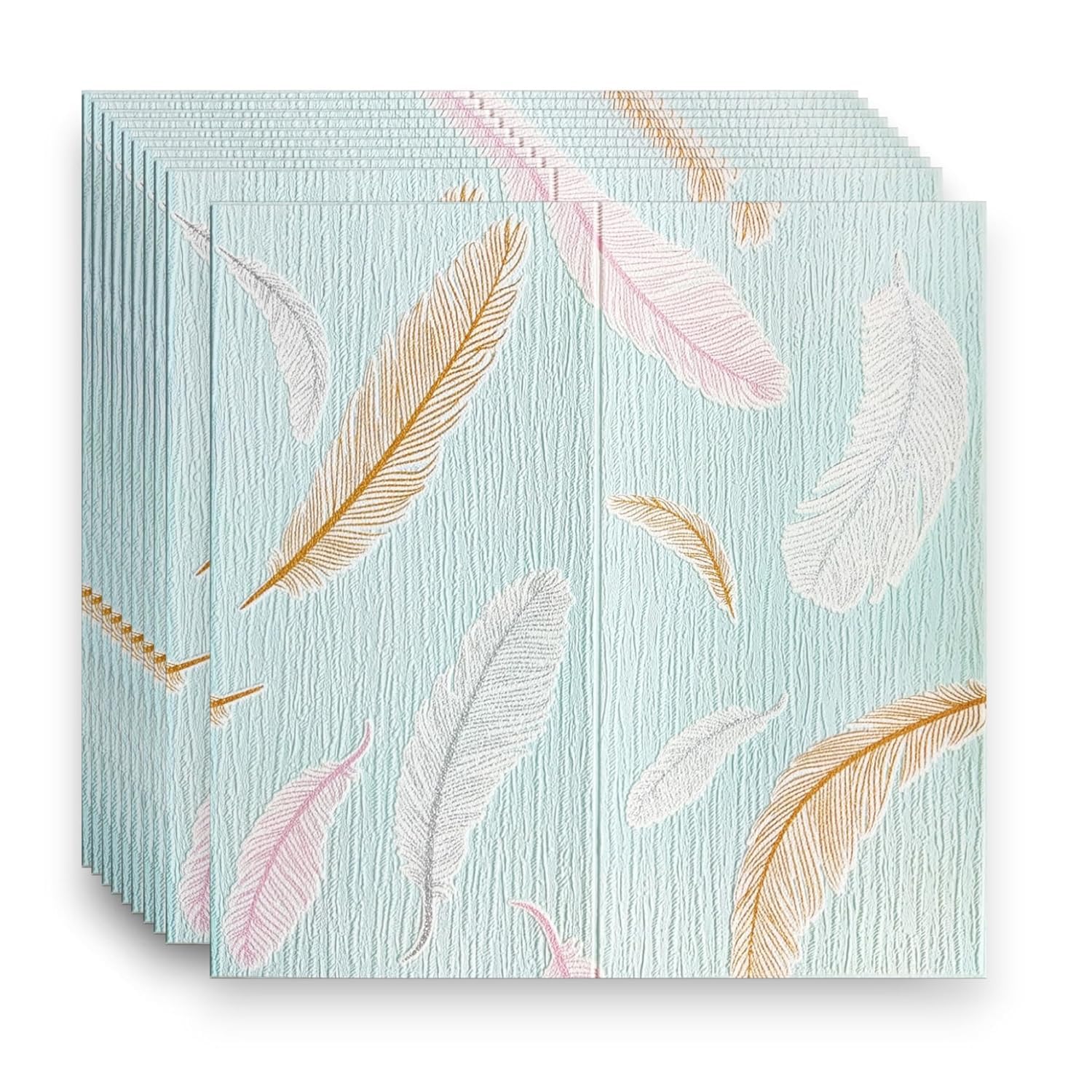 RUDVED 3D PE Foam self Adhesive Brick Design Wall Stickers/DIY Wallpaper for Home Hotel Living Room Bedroom Cafe Decor DIY Wall Paper 70x77cm Decorative Wallpaper (Blue Print, 1)