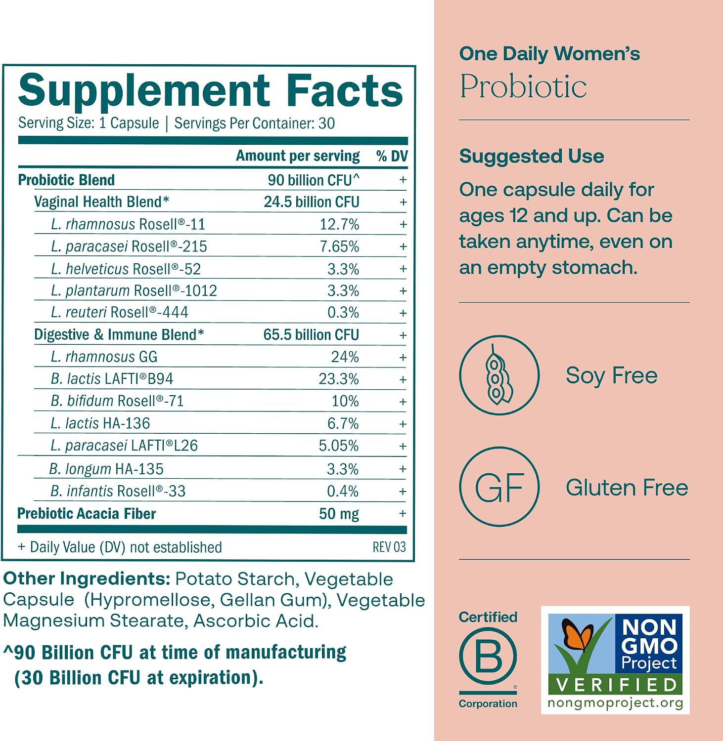 True Grace One Daily Women’s Multivitamin (30 Vegan Tablets) & One Daily Women’s Probiotic (30 Vegetarian Capsules) - Gluten Free, Soy Free, Organic - 30-Day Supply of Each