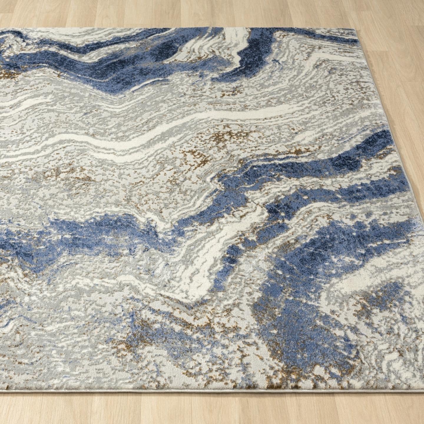 LUXE WEAVERS Marble Abstract Area Rug, Blue 2x3
