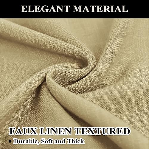 Miniatura 3 de Fcosie Cortinas opacas de 84 pulgadas de largo, cortinas texturizadas de lino con aislamiento térmico, panel de cortina con ojales en la parte