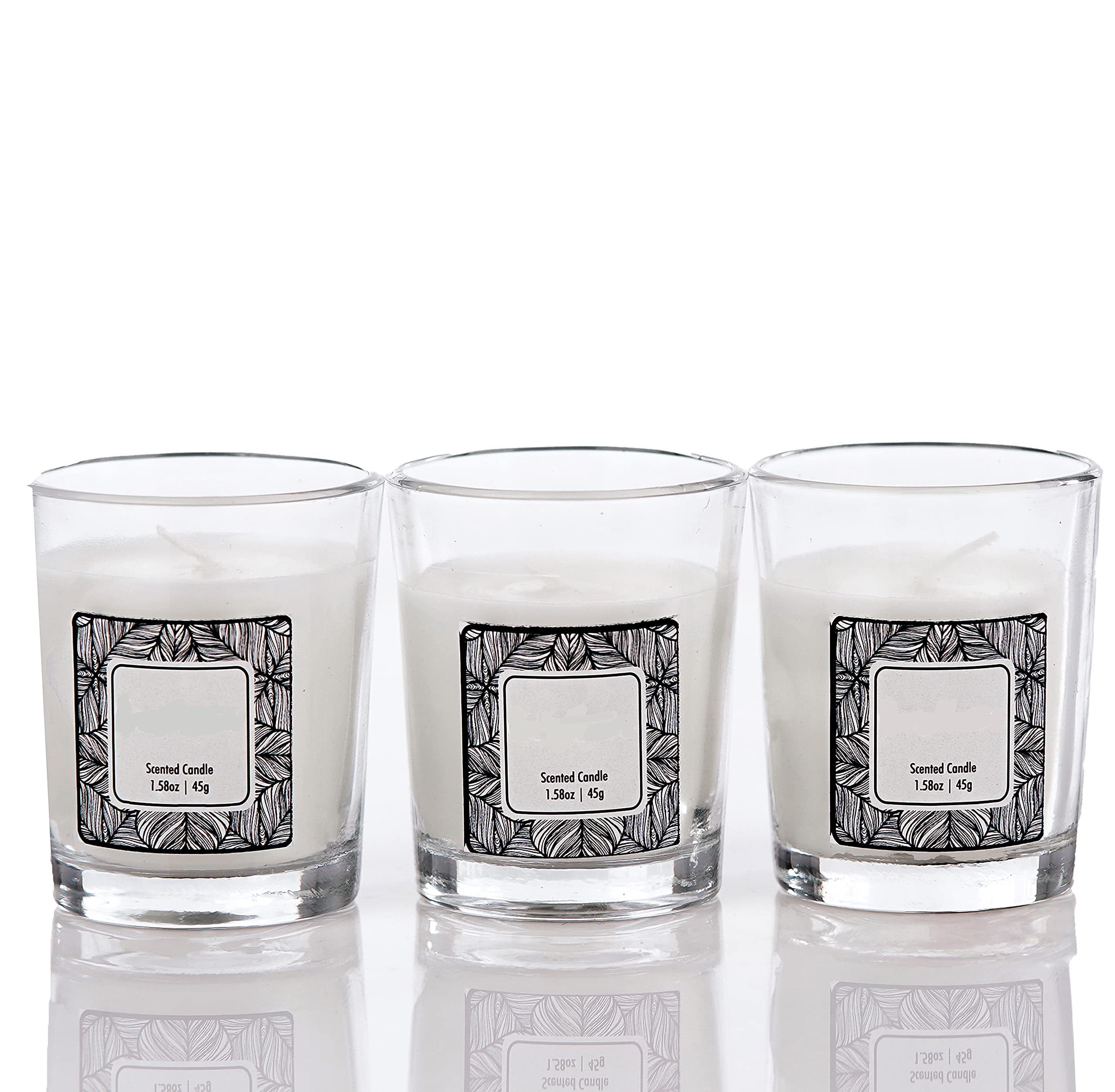 ARPHIBO Artesana 3 Glass Votives Candle with Fragrance Gardenia