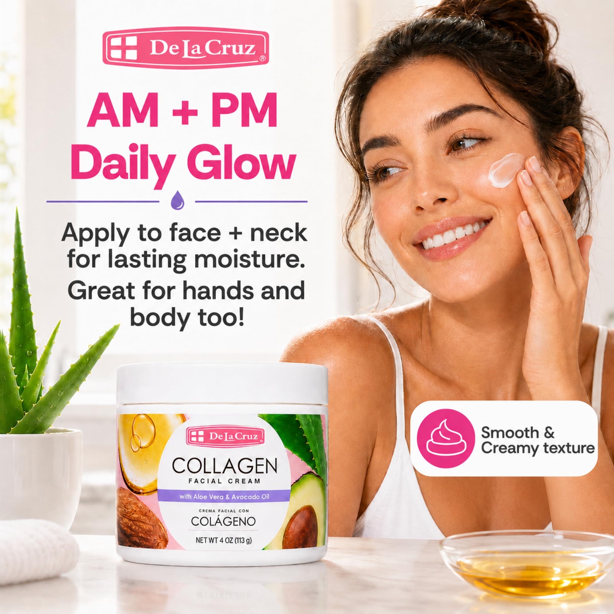 Amazon.com: De La Cruz Collagen Moisturizing Cream with Aloe Vera
