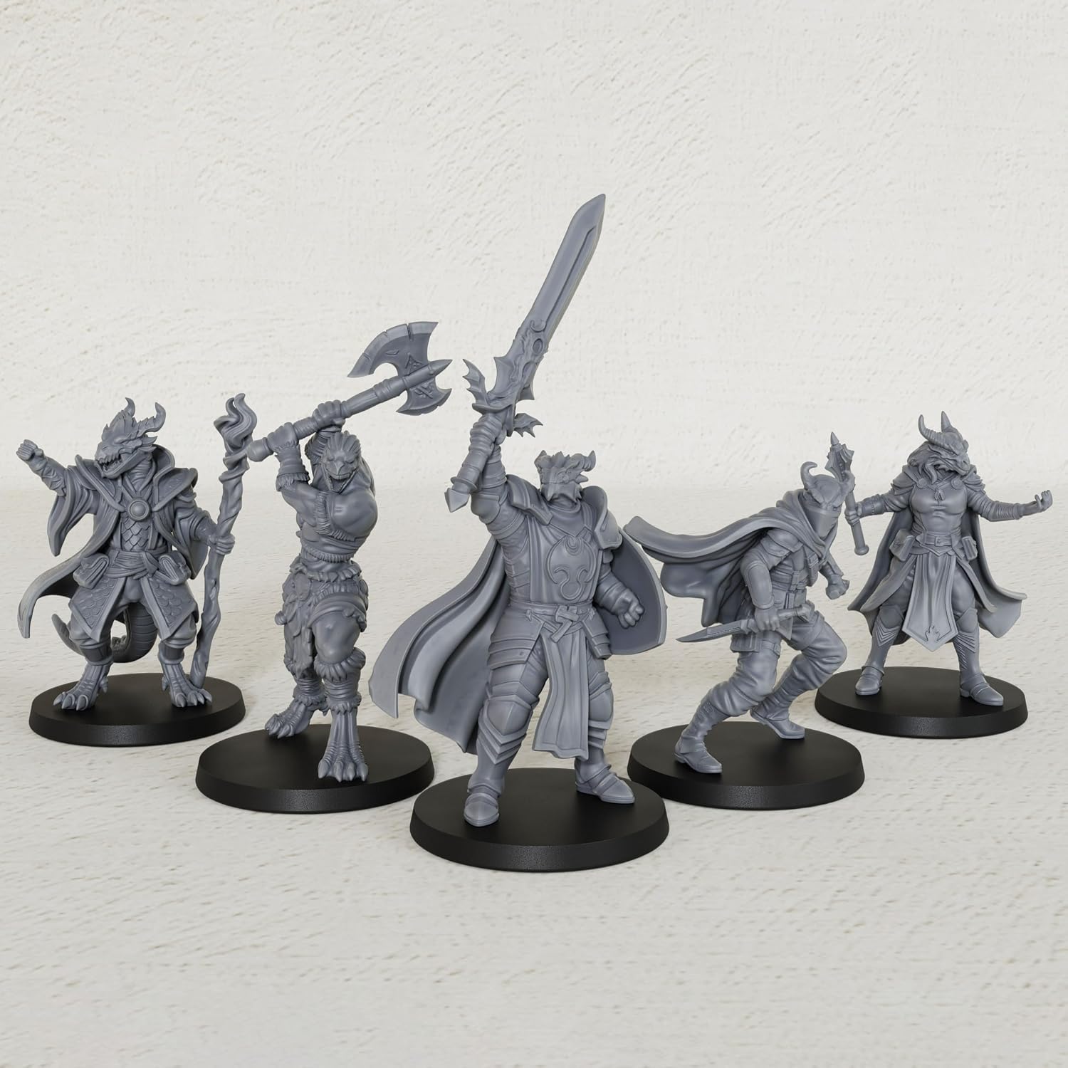 AUSPDICE Fantasy RPG Dragonborn Adventurer Set, 25mm DND Miniatures-AS1008 image 3