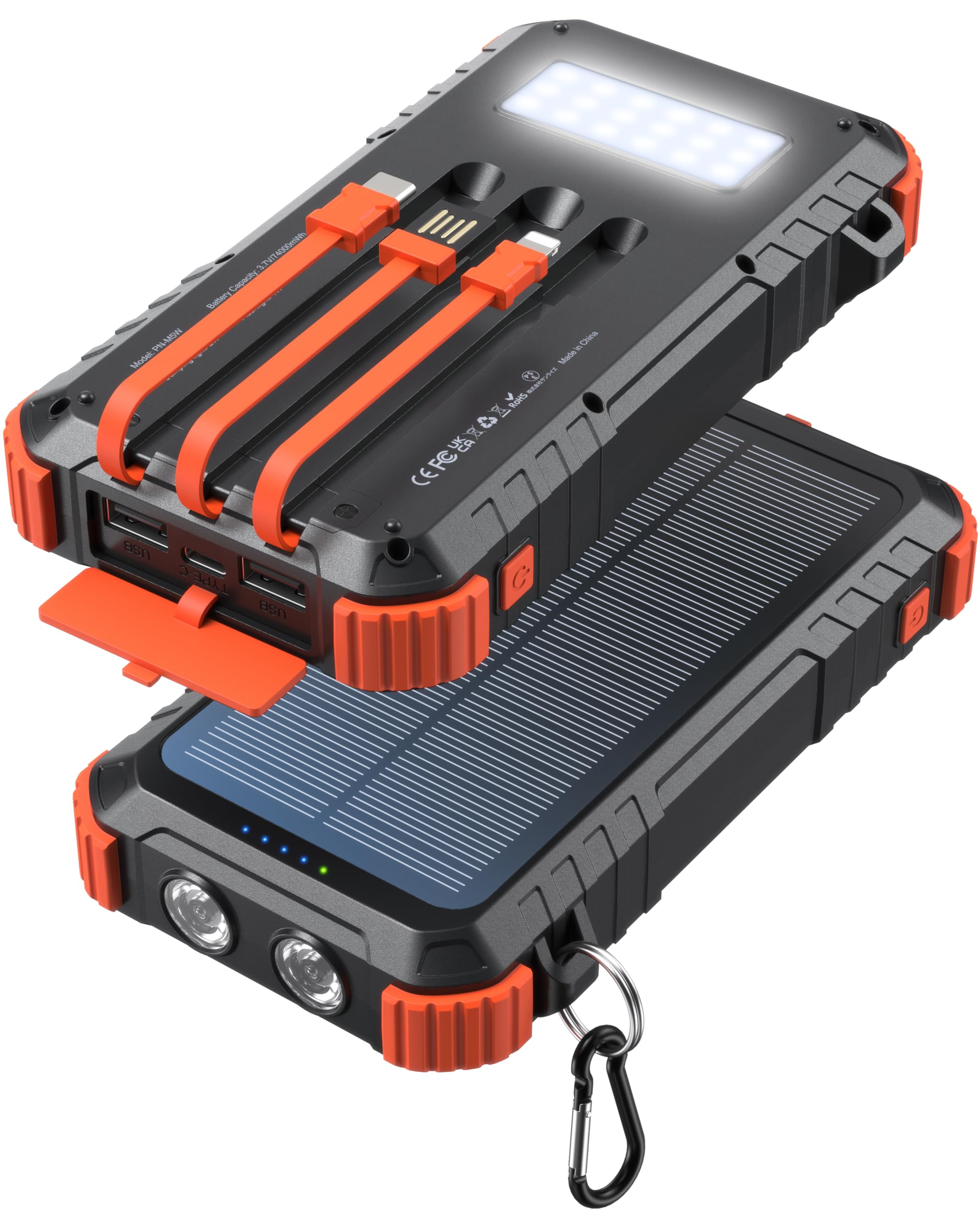 Power-Bank-Solar-Charger 45800mAh Fast Charging with 3 Built-in