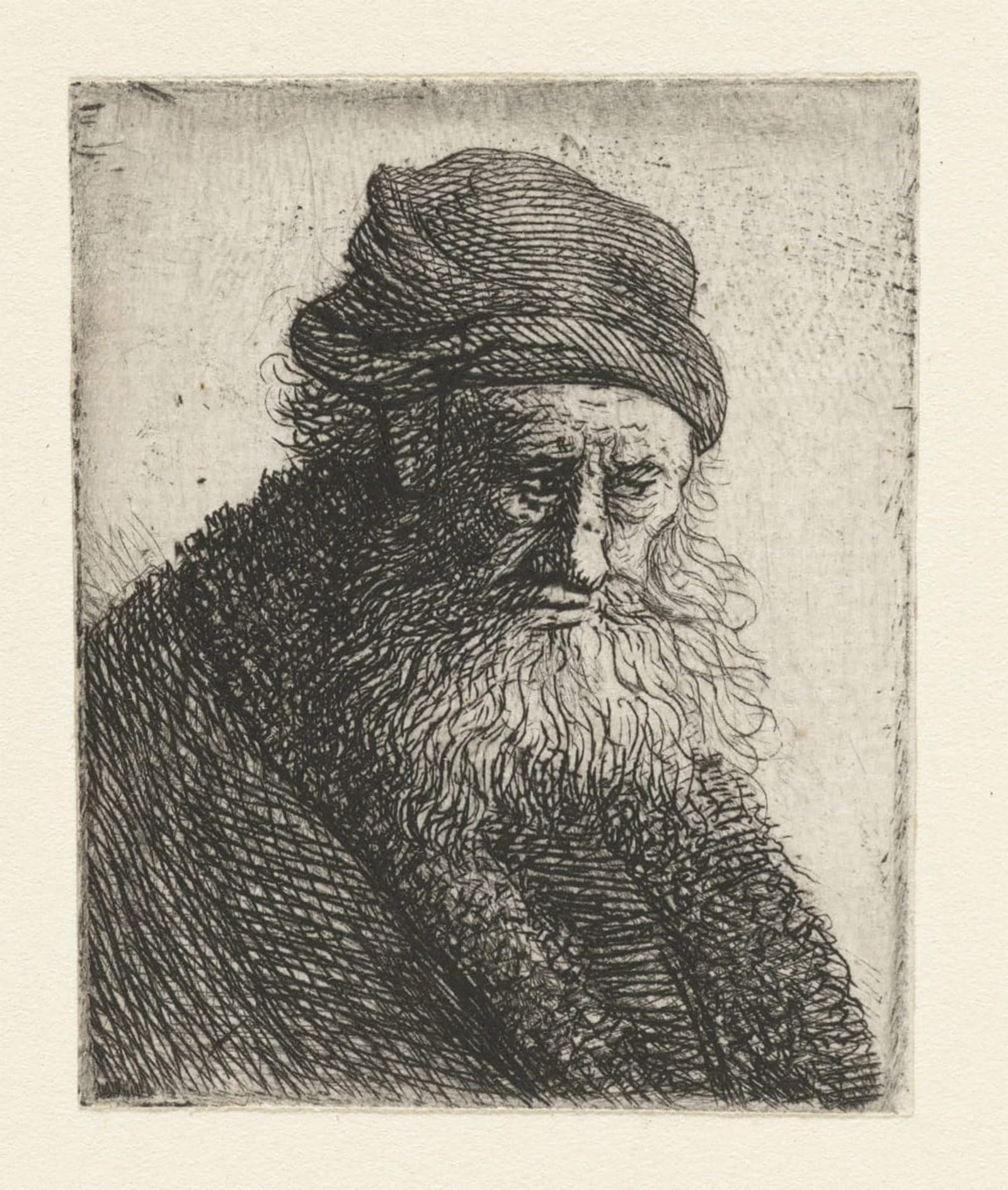 RZHRHJES Retro Picture Portrait Oil Painting Modern Wall Artwork Bearded man with short Wavy hair: bust by Rembrandt van Rijn Canvas Poster for Home Decor 60x90cm