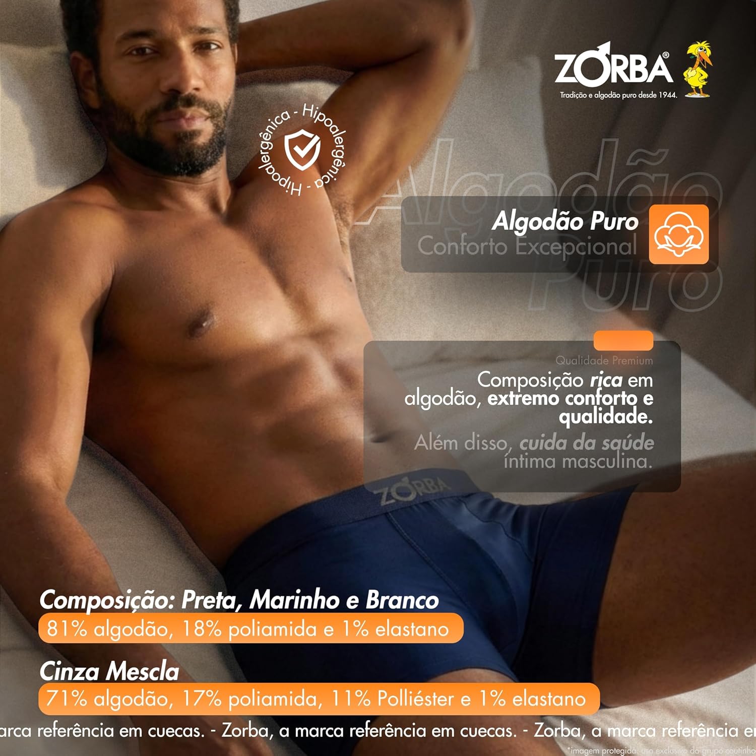 Kit 10 Cuecas Boxer Zorba Algodão Sem Costura Toque Fresco Max Fresh Masculina Kit 10 Cuecas Boxer Zorba Algodão Sem Costura Toque Fresco Max Fresh Masculina