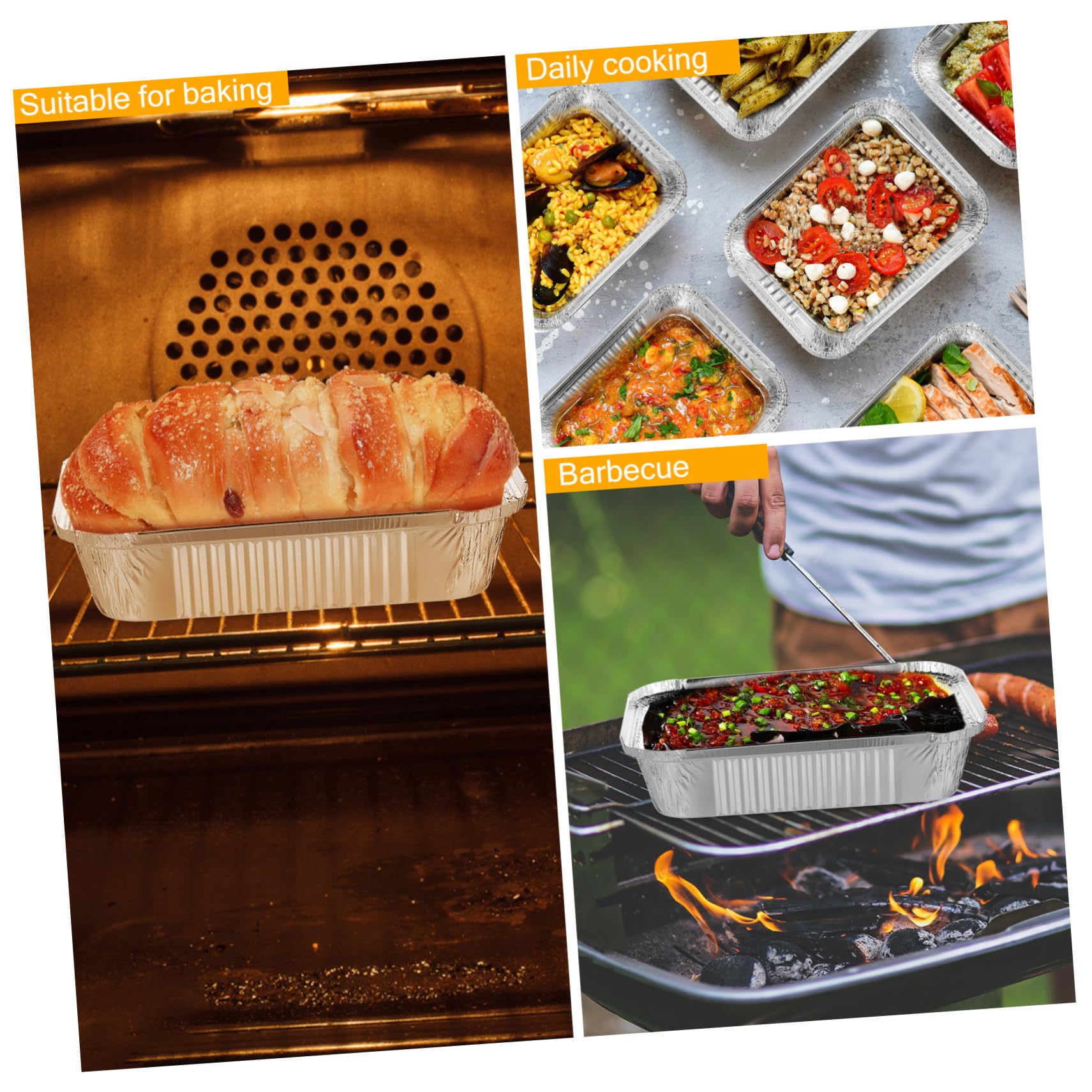 Ciieeo 20 Piezas Bandeja Aluminio Con Cubierta Aluminio Unidades Para Hornear Galletas Para Comida Para Llevar