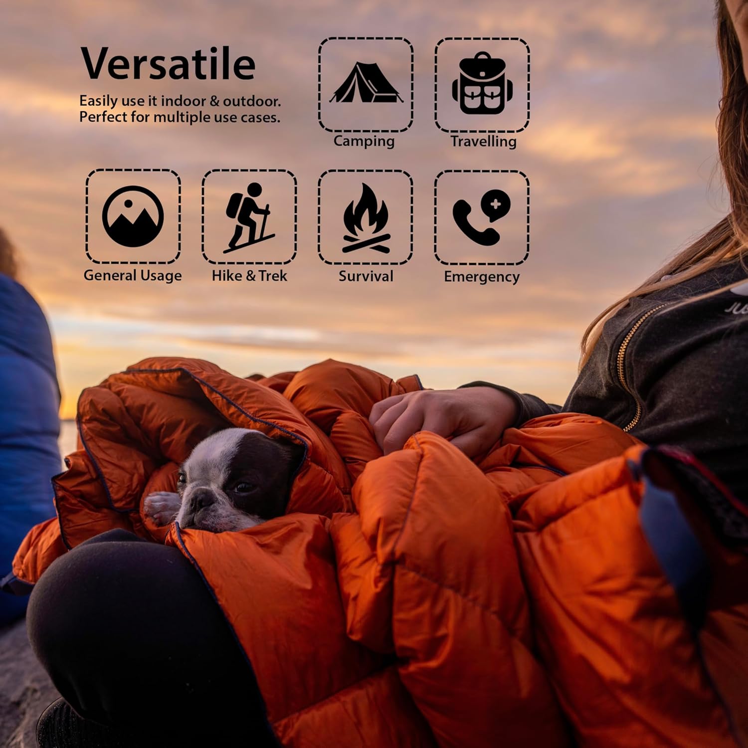 Horizon Hound Down Camping Blanket 650 Fill Power - Ultralight Backpacking Quilt (1lb 6oz) Warm & Water-Resistant 20D Nylon Shell for Outdoors, Camping, Hiking, Travel, & Stadium - Packable