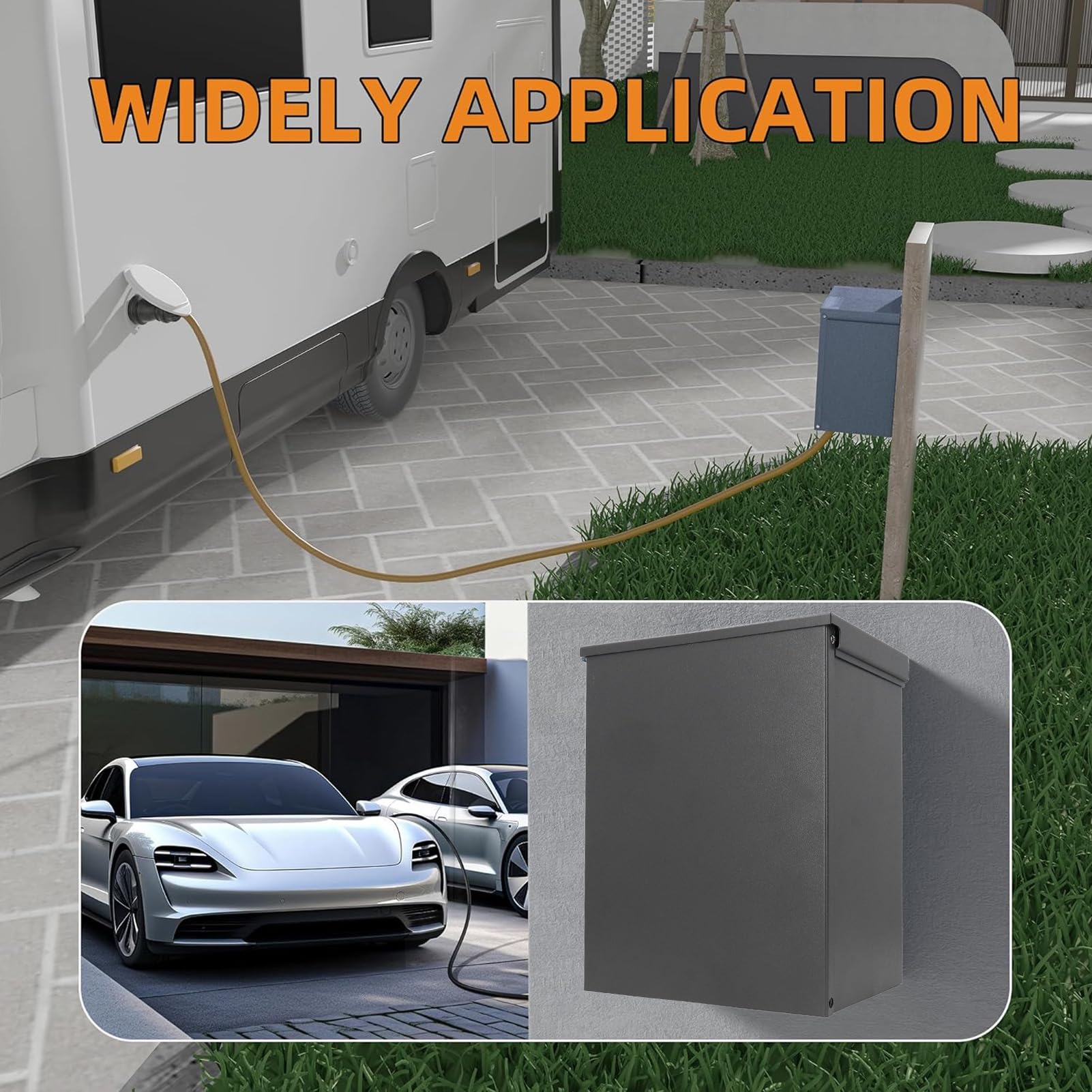 Skrzynka zasilająca RV Odporny na warunki atmosferyczne tymczasowy panel gniazdka elektrycznego z gniazdem 20A 30A 50A 125V 250V