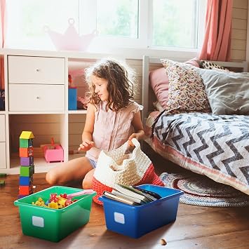 Hoolerry 24 Pack Classroom Storage Bins, 11.5 x 7.5 x 5 Inch, Colorful
