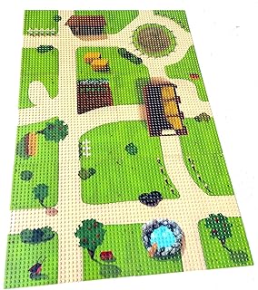 Modbrix 6 x Bedruckte Grundplatte City Bauernhof Grundplatten, 32 x 32 Noppen Bauplatte, 25.5 x 25.5 cm - unendlich erweit...