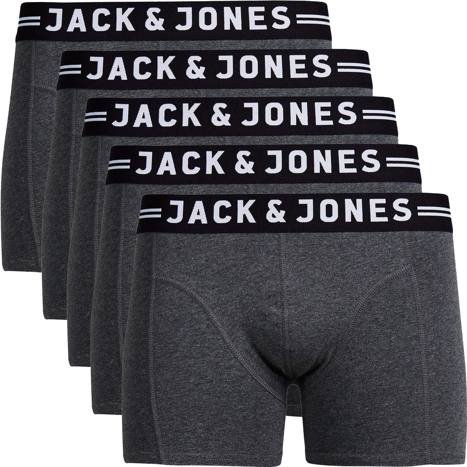 JACK & JONES Trunks 5er Pack Boxershorts Boxer Short Unterhose Mehrpack (#Darkgrey, S)