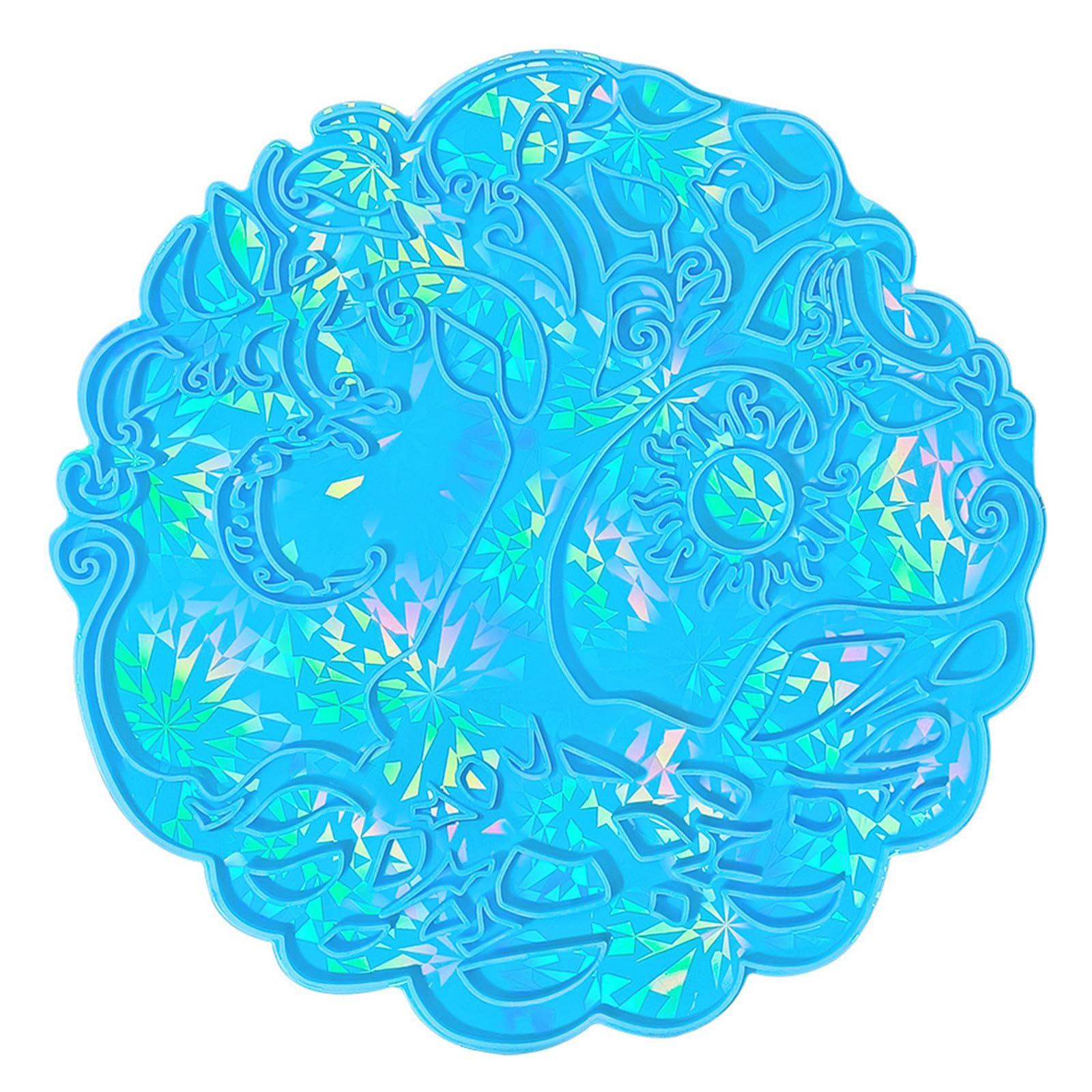 Moule rond en résine époxy holographique polyvalent pour cours d'art Moule en silicone pour travaux manuels