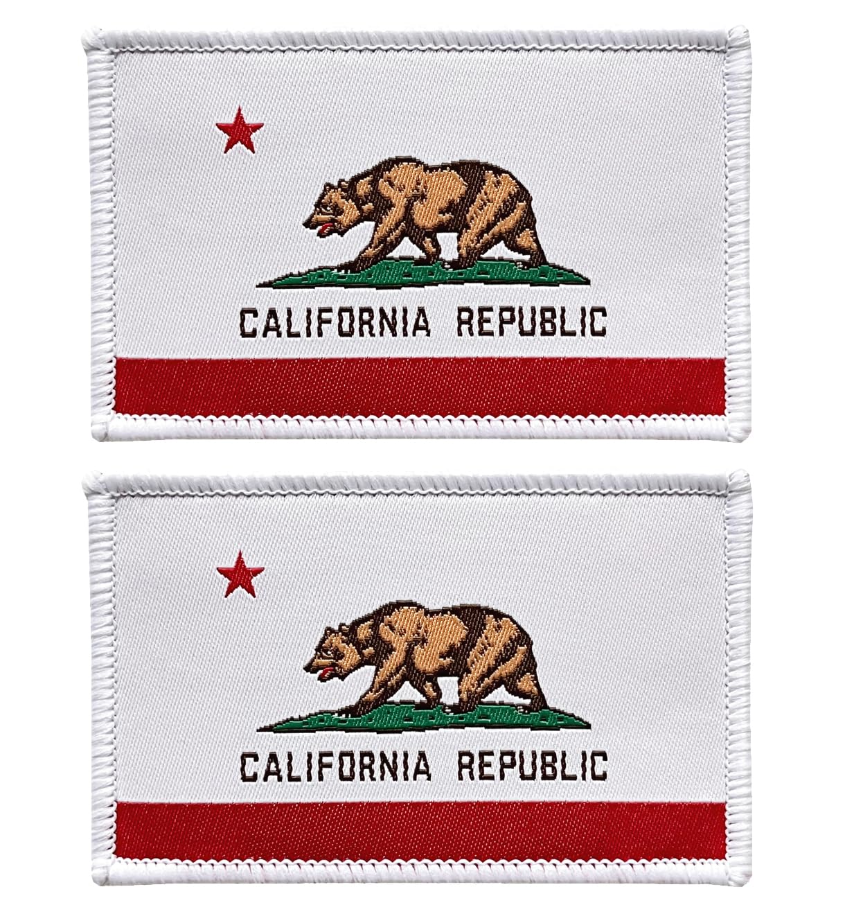 stidsds 2 Pack USA California Flag Patch Calif. CA State Flags Embroidered Patches US State Flags Military Tactical Hook and Loop Fastener Patch for Clothes Hat Backpacks Pride Decorations