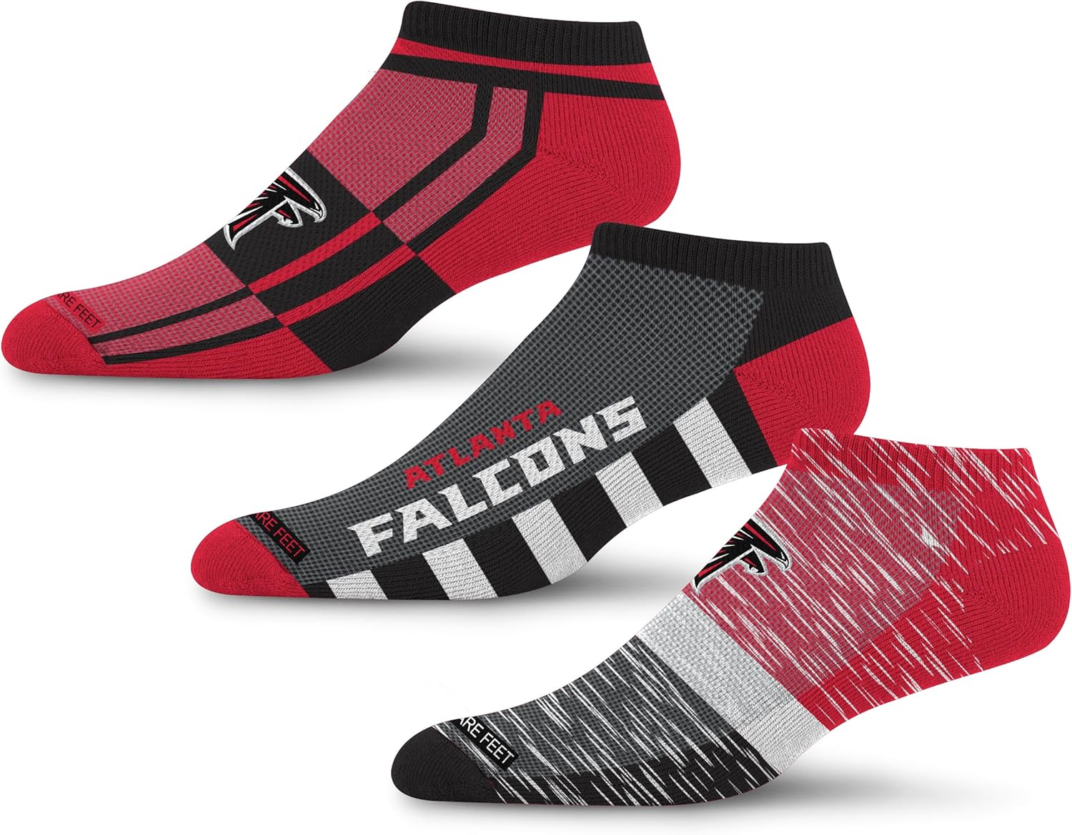 For Bare Feet NFL Unisex Stripe Stack 3 Pack