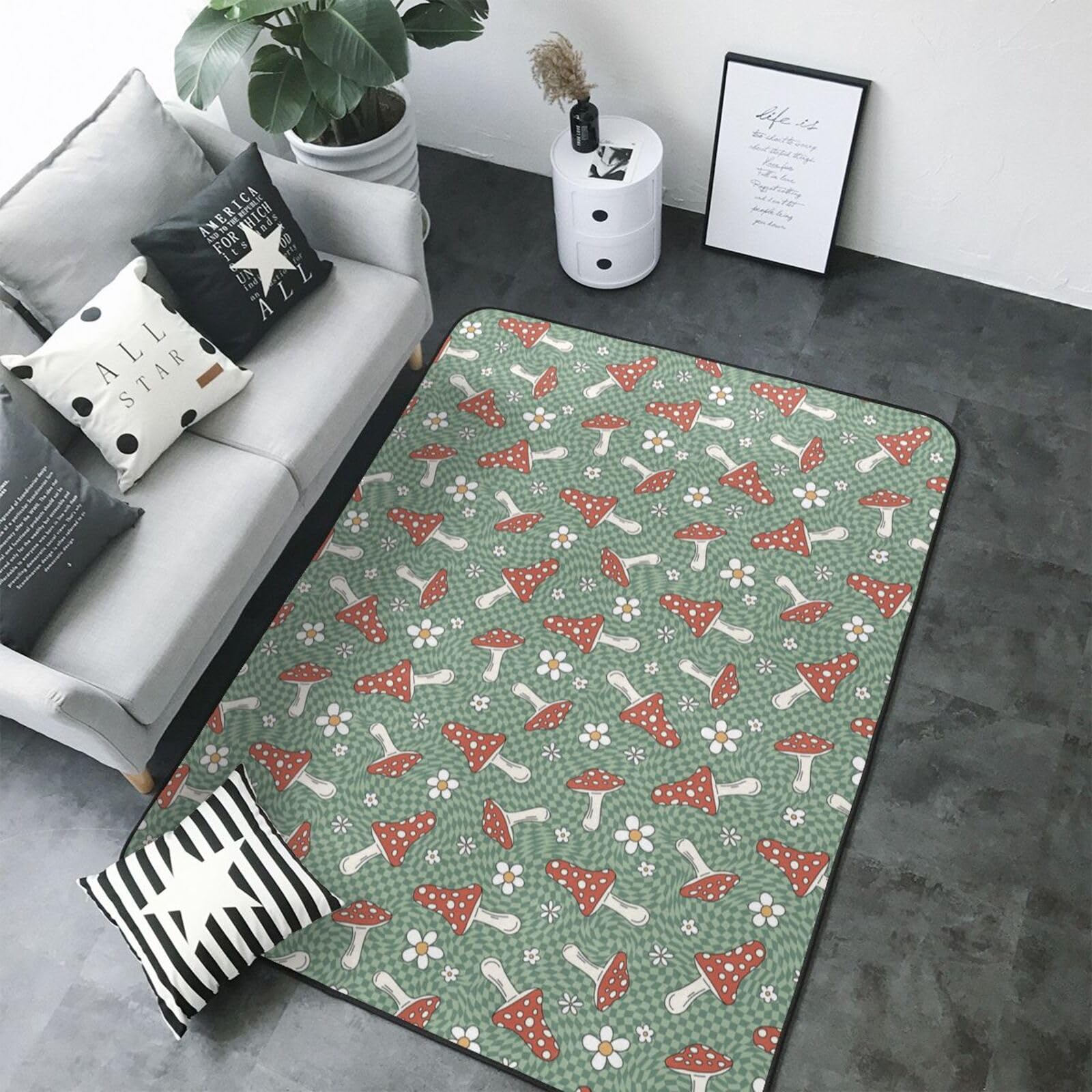 Tapis de salon rétro lavable pour maison avec animaux