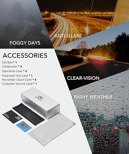 Miniatura 7 de Gafas de sol polarizadas para hombre, anteojos de sol polarizados con protección UV, lentes de sol ligeras para conducir, pescar, jugar al golf
