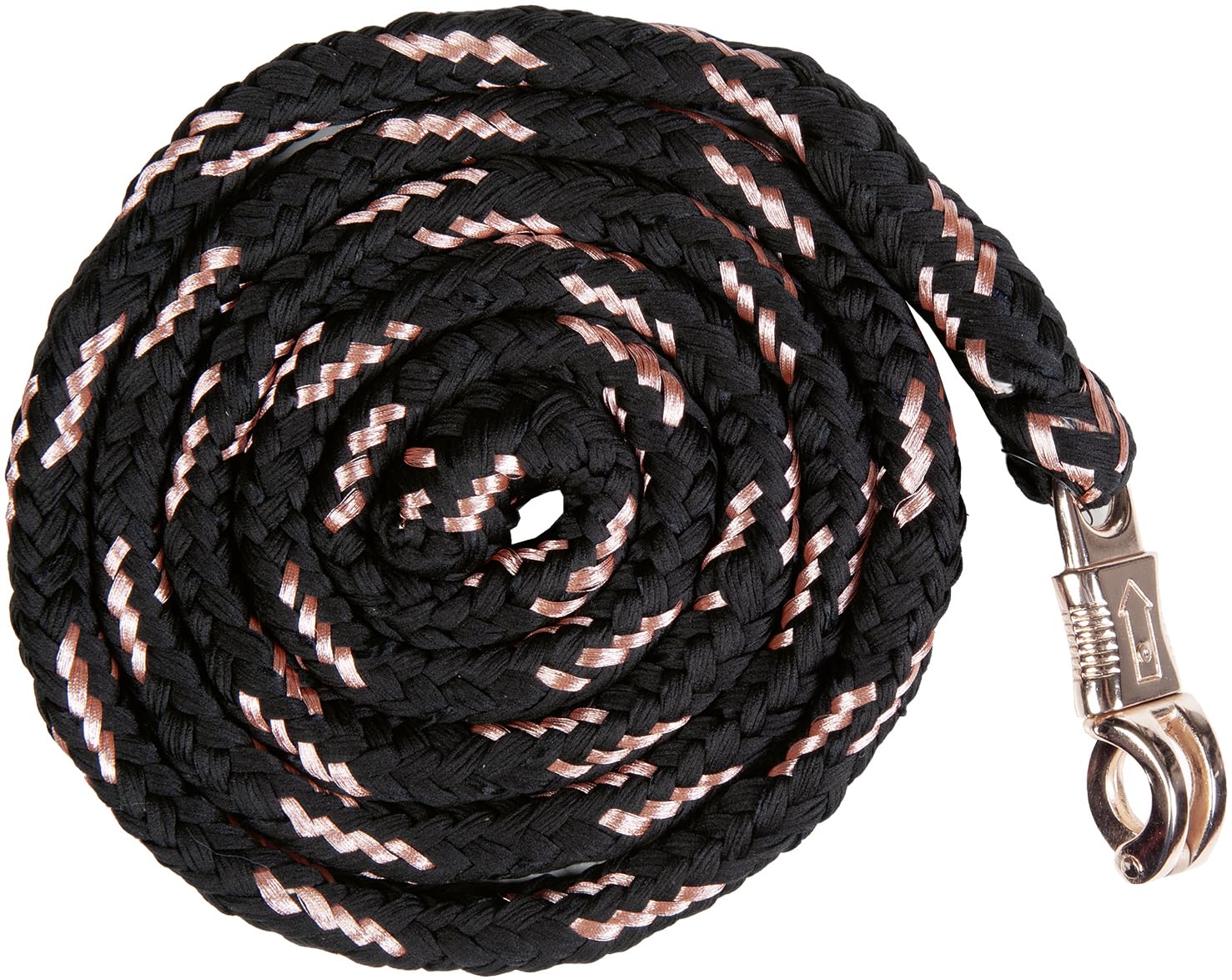 Corde HKM noir et finitions or rose de 180 cm pour l'équitation - 2