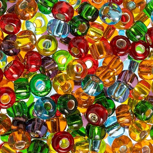 John Bead Cuentas de cristal checo 20 de mezcla de cuentas forradas de plata para manualidades de joyería, vial de 0.78 oz