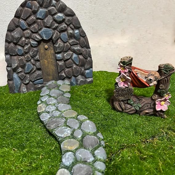 MUAMAX Fairy Garden Walkway Path, Fairy Garden Pathway, Stone Road Way,Cobblesyone Fairy Garden Accessories, Micro Miniature Path Road for Fairy Garden, Enchanted Garden Path