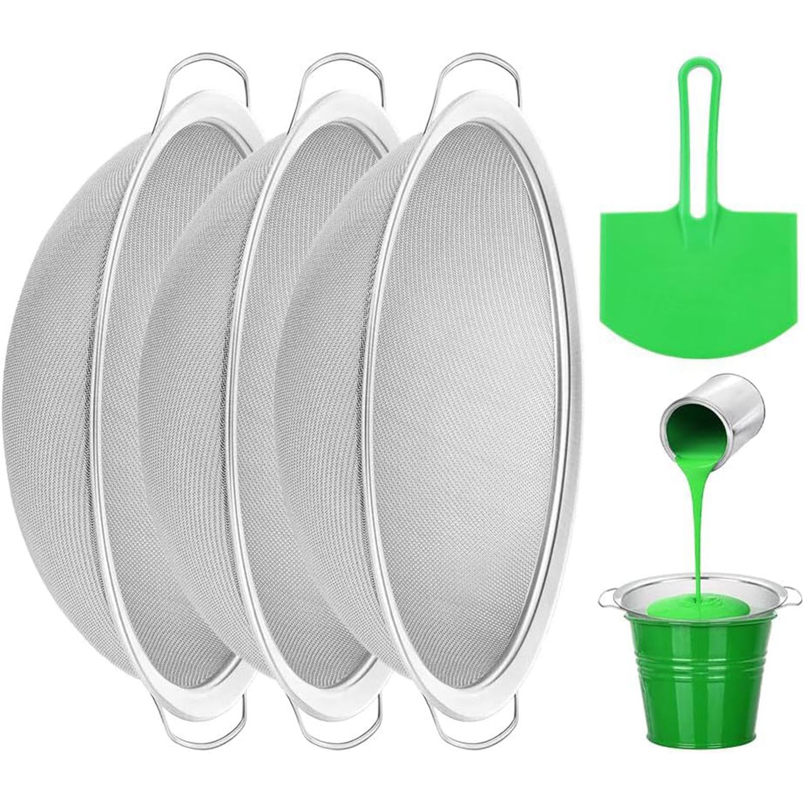 Master Elite Lot de 2 passoires à peinture en acier inoxydable 60 mailles – Convient aux boîtes de peinture de plus de 18 litres, filtres anti-souche, élimine les débris, particules, impuretés du