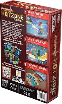 Pandemic Hot Zone: Europe Board Game - Cooperative Disease-Fighting Adventure, Strategy Game for Kids and Adults, Ages 8+, 2-4 Players, 30 Minute Playtime, Made by Z-Man Games