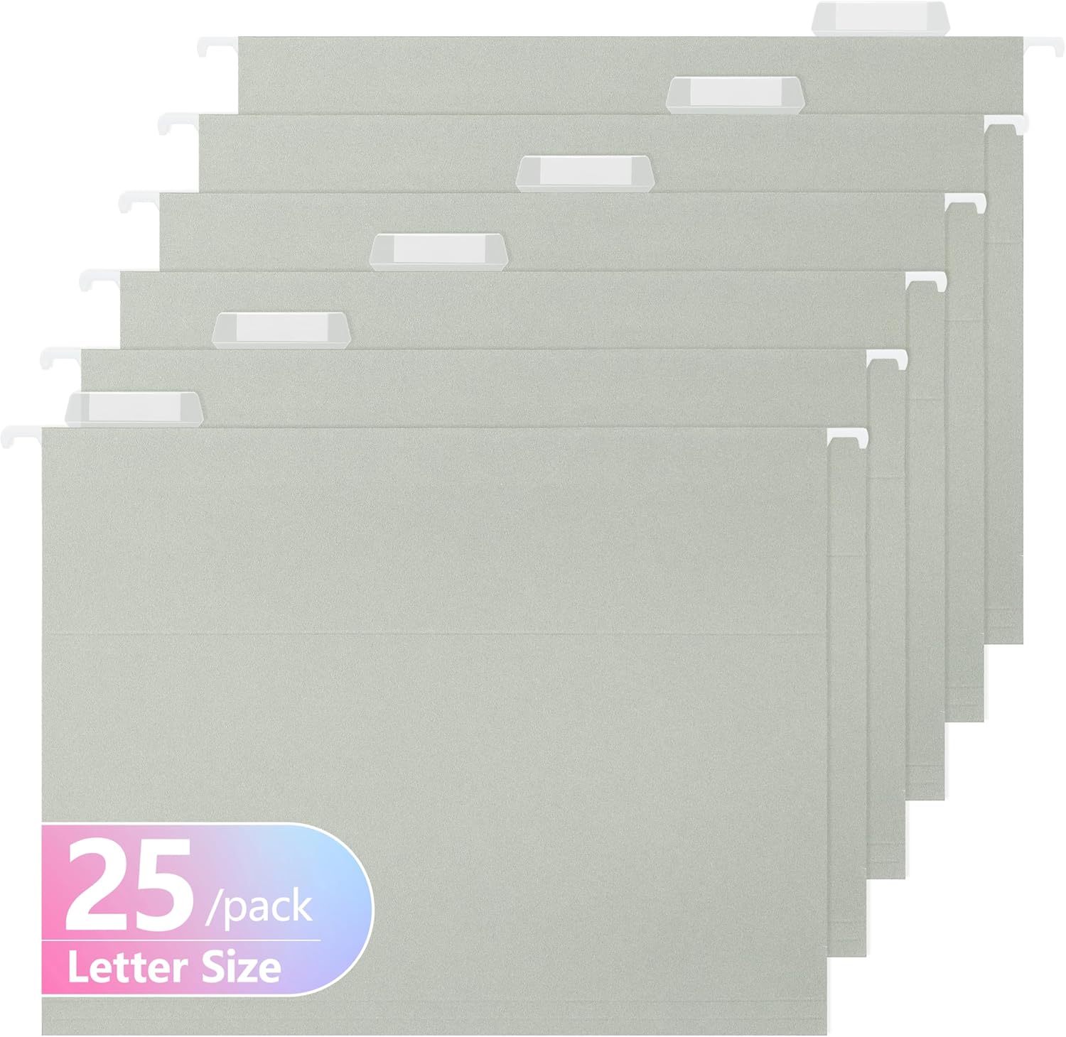 25 Pack Hanging File Folders,Reinforced Hang Folders Letter Size,Adjustable 1/5-Cut Tabs,Designed for Bulky Files,Filing Cabinet(4281U) 4281u 25pack 25