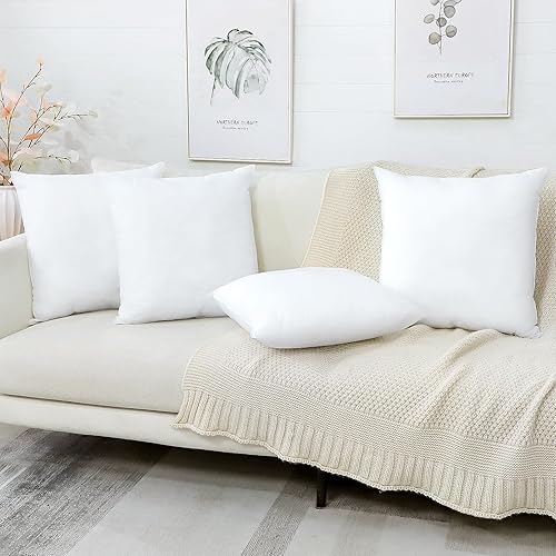 Miniatura 7 de OTOSTAR Juego de 4 rellenos de almohada de 18 x 18 pulgadas, rellenos de almohada cuadrados decorativos, fundas de almohada esponjosas de primera