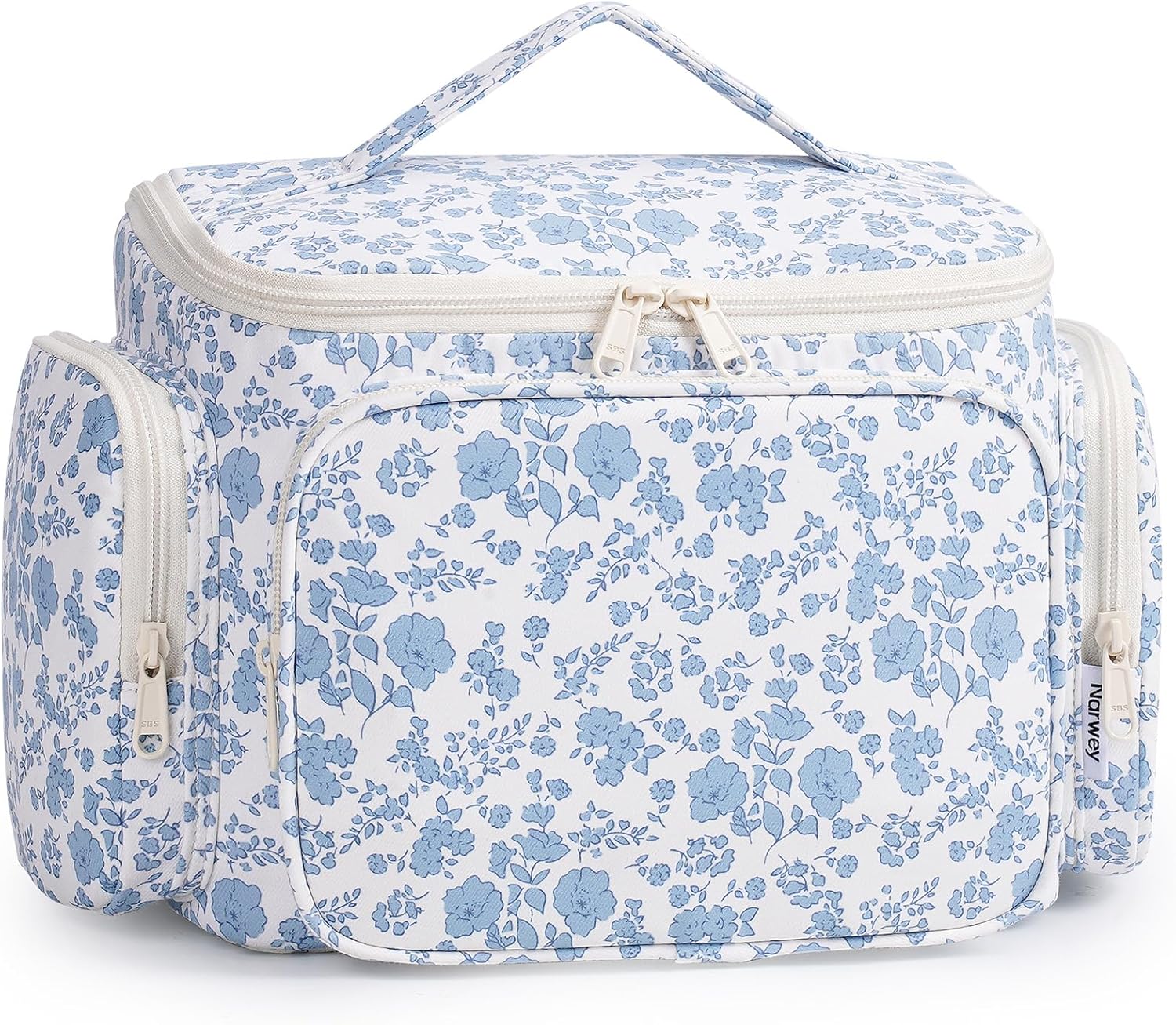 Narwey Hanging Travel Toiletry Bag for Women, Large Makeup Bag, Wide Open Cosmetic Bag, Multiple Organized Pocket, Wet Pocket for Towel, Portable Bathroom Travel Bag for Toiletries, Essentials