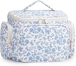 Narwey Hanging Travel Toiletry Bag for Women, Large Wide-Open Makeup Cosmetic Bag with Wet Pocket, Portable Multi-Pocket Organizer for Travel & Full-Size Toiletries Accessories (Green Checkerboard)