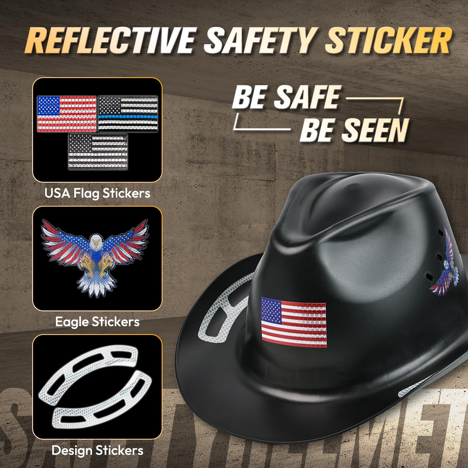 Casque de sécurité de cowboy approuvé par l'OSHA, casque de sécurité à bord complet avec visière intégrée, suspension à cliquet à 4 points, casque de sécurité pour homme et femme, ANSI Z89.1
