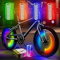 Vista 1 de Paquete de 4 luces recargables para ruedas de bicicleta, para adultos, niños, 7 colores variables, sensor de movimiento, se adapta a todos