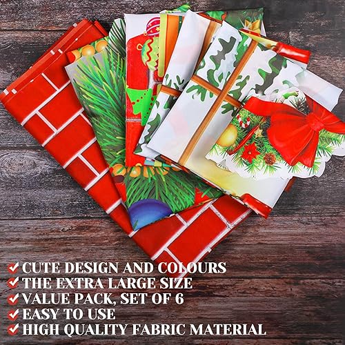 Miniatura 7 de VitalCozy 6 piezas de fondo de fotografía de chimenea de Navidad, pared de ladrillo y ventana, telón de fondo de invierno con árbol de Navidad,