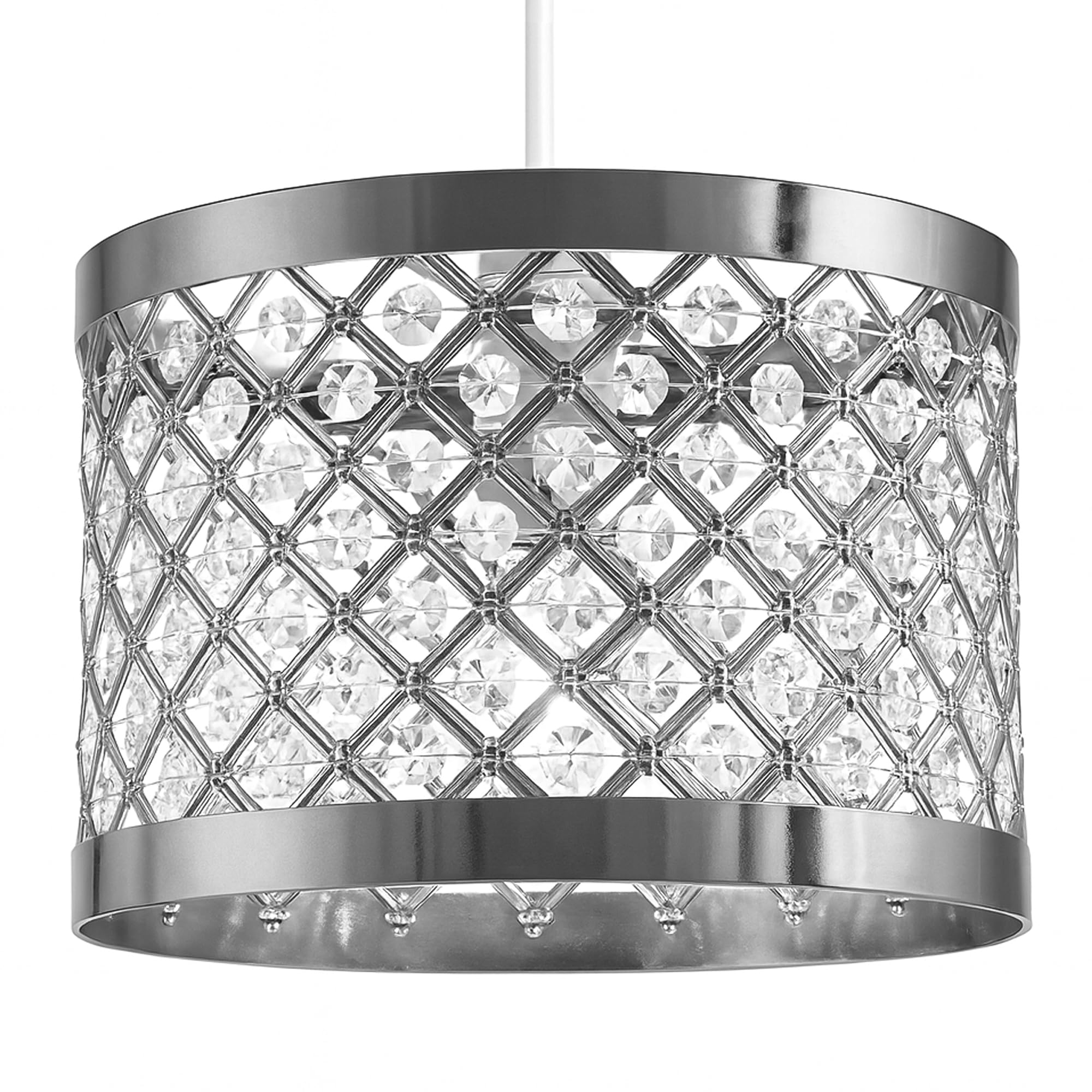 B&Q -  Acrylic Moda Ceiling Pendant Shade With Chrome Frame