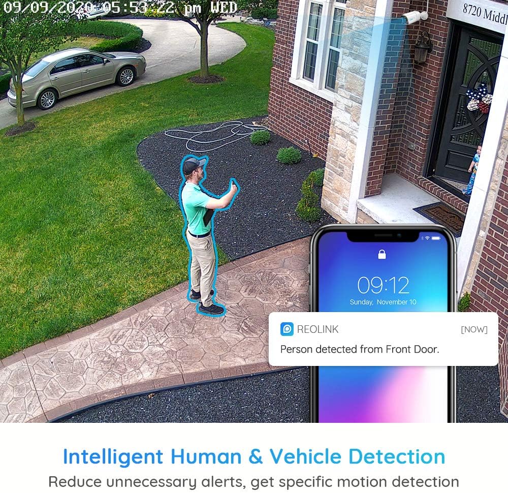 Prоmо 40% оƒƒ REOLINK 5MP 8CH PoE Security Camera System, 4pcs 5MP Wired PoE IP Cameras Outdoor with Person Vehicle Detection, 4K 8CH NVR with 2TB HDD for 24-7 Recording, RLK8-510B4-A