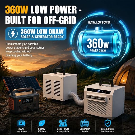 Portable Split Air Conditioner 3000 BTU, Camping AC Unit RV [Energy Class A]